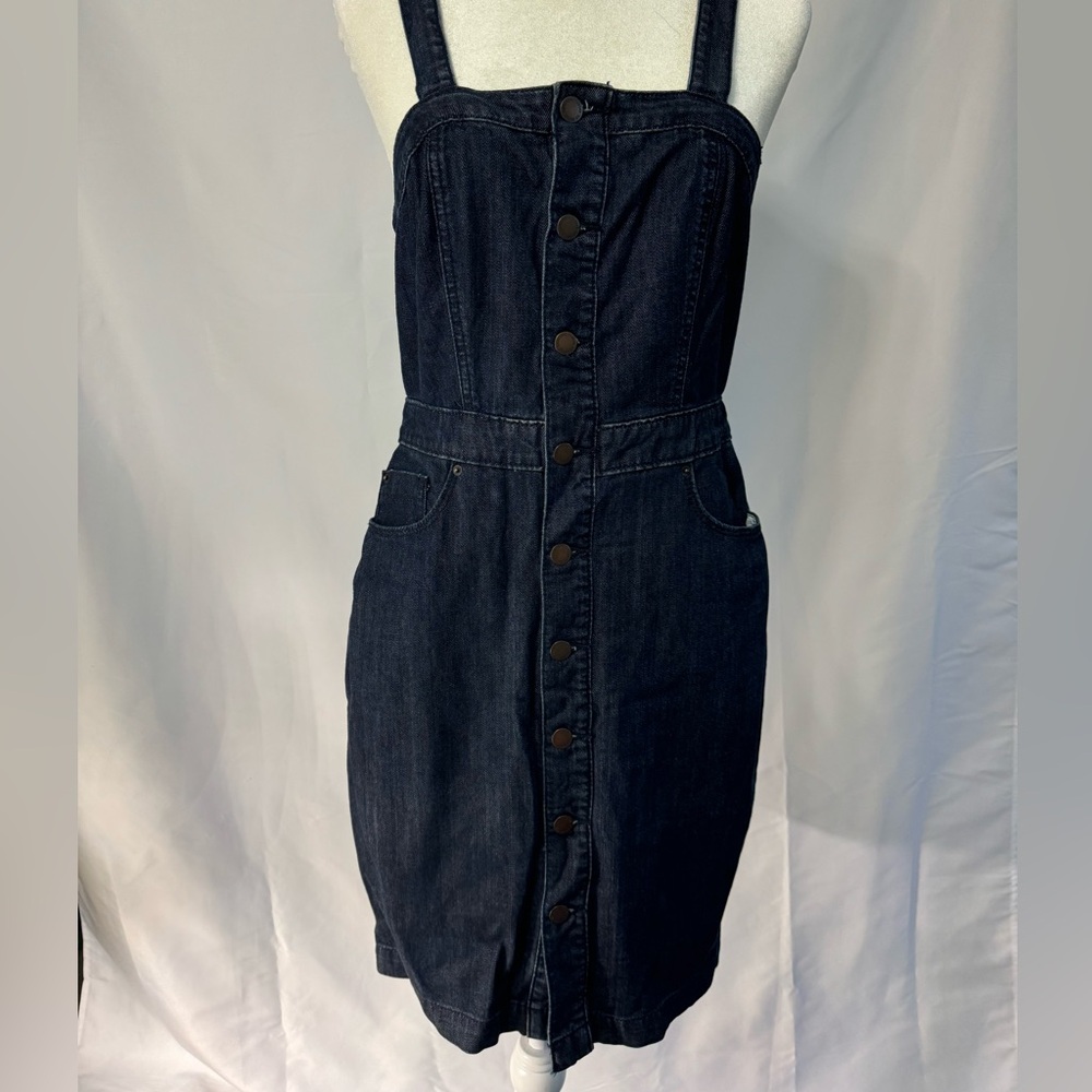 Denim overall dress, button down denim dress dark wash denim dress overall skirt